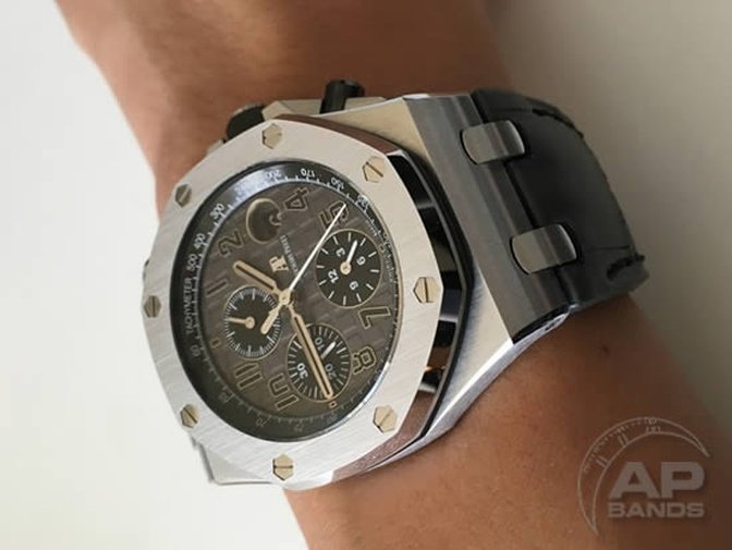 Capolavoro Smoke Grey Alligator Strap For Audemars Piguet Royal Oak Offshore