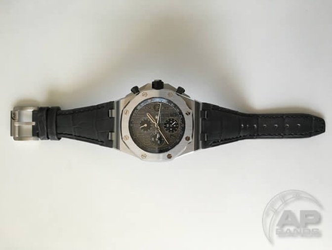 Capolavoro Smoke Grey Alligator Strap For Audemars Piguet Royal Oak Offshore