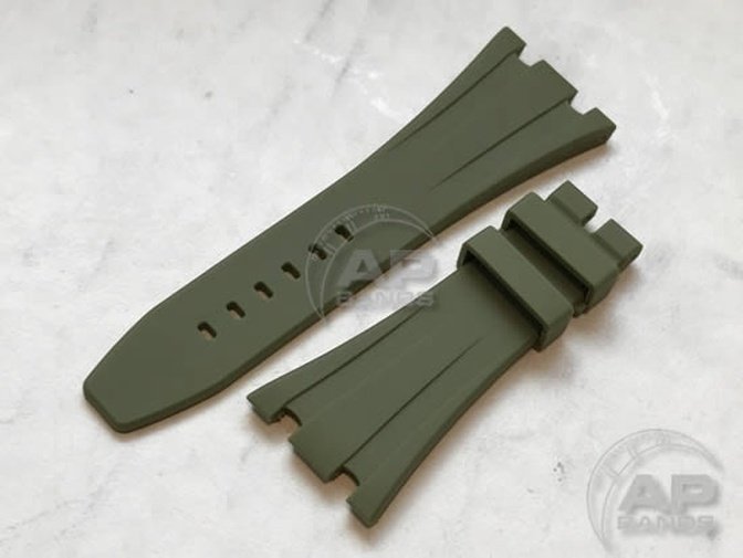 Scuta 100% Rubber Strap Military Olive Green For Audemars Piguet Royal Oak Offshore