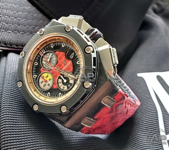 Pitone Red Python Strap For Audemars Piguet Royal Oak Offshore 44mm Chronograph 26400