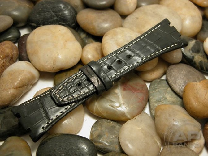 Capolavoro Black Alligator Strap For Audemars Piguet Royal Oak