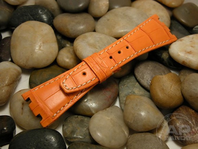 Capolavoro Orange Alligator Strap For Audemars Piguet Royal Oak Offshore