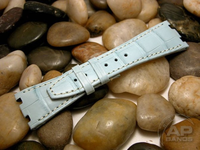 Capolavoro Powder Blue Alligator Strap For Audemars Piguet Royal Oak Offshore