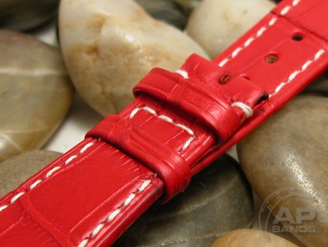 Capolavoro Fire Engine Red Alligator Strap For Audemars Piguet Royal Oak