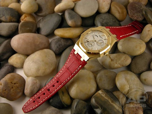 Capolavoro Fire Engine Red Alligator Strap For Audemars Piguet Royal Oak