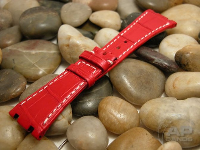 Capolavoro Fire Engine Red Alligator Strap For Audemars Piguet Royal Oak