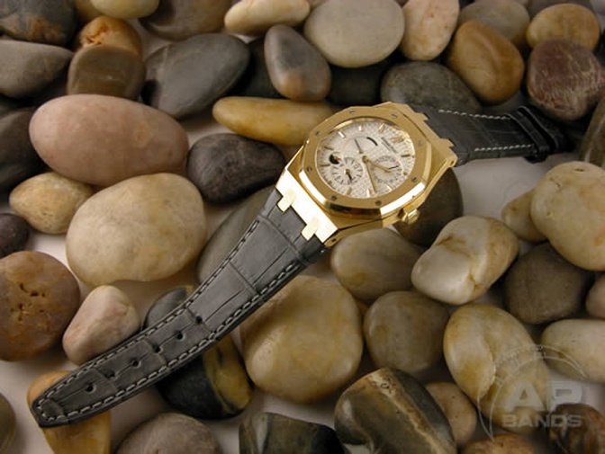 Capolavoro Smoke Grey Alligator Strap For Audemars Piguet Royal Oak