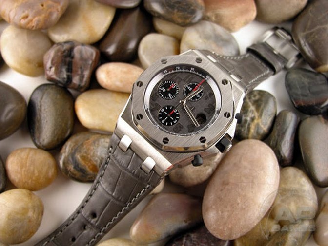 Capolavoro Smoke Grey Alligator Strap For Audemars Piguet Royal Oak Offshore