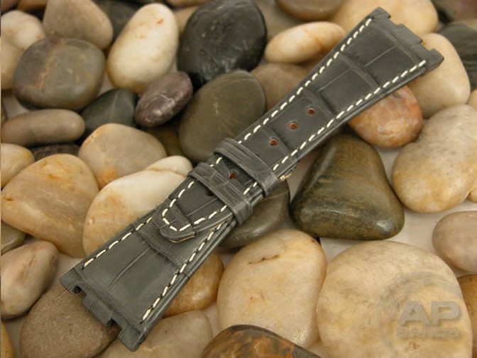 Capolavoro Smoke Grey Alligator Strap For Audemars Piguet Royal Oak Offshore