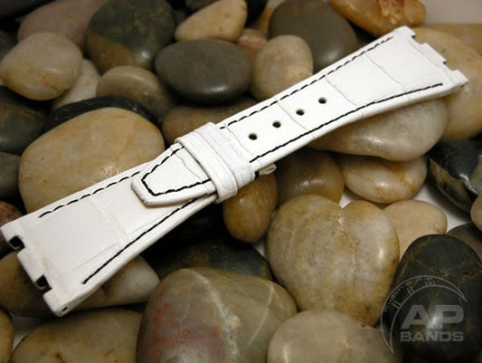 Capolavoro Winter White Alligator Strap For Audemars Piguet Royal Oak Offshore