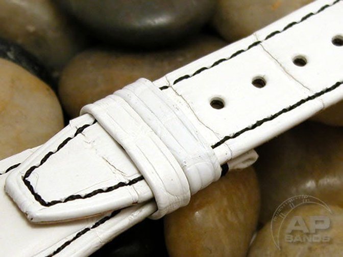 Capolavoro Winter White Alligator Strap For Audemars Piguet Royal Oak Offshore