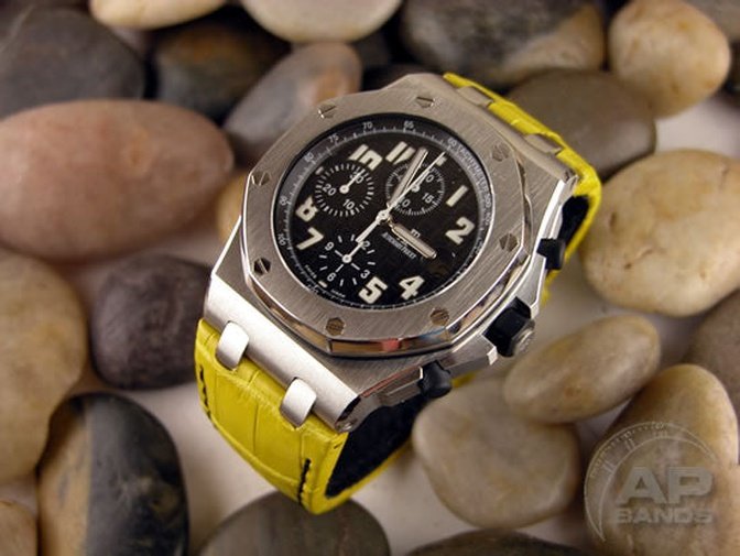 Capolavoro Bumblebee Yellow Alligator Strap For Audemars Piguet Royal Oak Offshore