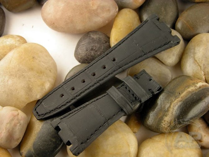 Finitura Opaca Black Alligator Strap For Audemars Piguet Royal Oak Offshore Newer Case