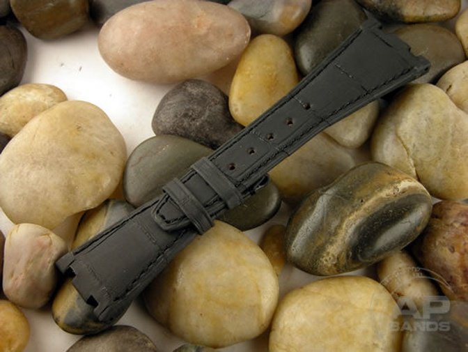 Finitura Opaca Black Alligator Strap For Audemars Piguet Royal Oak Offshore Newer Case