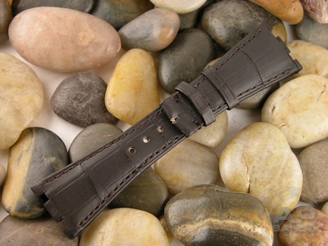 Finitura Opaca Dark Brown Alligator Strap For Audemars Piguet Royal Oak Offshore Newer Case