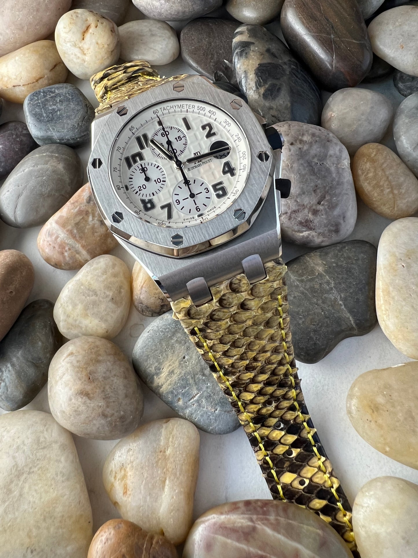 Pitone Yellow Python Leather Strap For Audemars Piguet Royal Oak Offshore