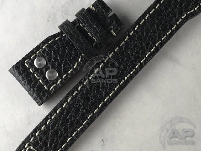 Decantare Black Strap For IWC Big Pilot Deployant Buckle