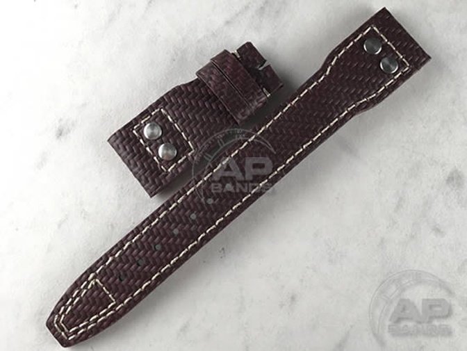 AP Bands 100% Genuine Red Carbon Fiber Strap For IWC Big Pilot, Perpetual Calendar, B-Uhr