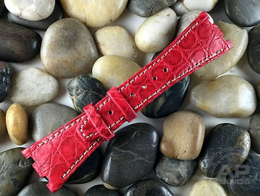 Illustre Fire Engine Red Crocodile Strap For Audemars Piguet Royal Oak Offshore