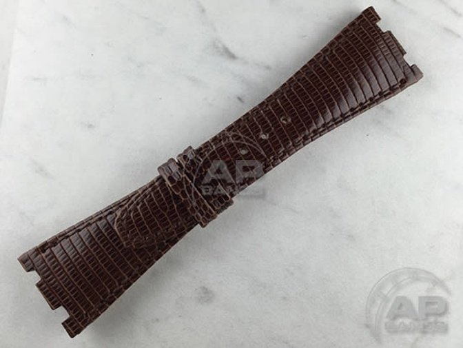 Lucertole Shiny Cigar Brown Lizard Strap For Audemars Piguet Royal Oak Offshore