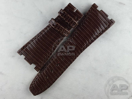 Lucertole Shiny Cigar Brown Lizard Strap For Audemars Piguet Royal Oak Offshore