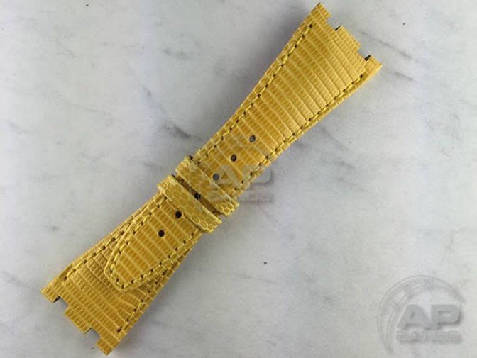 Lucertole Shiny Yellow Lizard Strap For Audemars Piguet Royal Oak Offshore