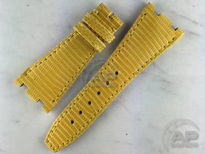 Lucertole Shiny Yellow Lizard Strap For Audemars Piguet Royal Oak Offshore