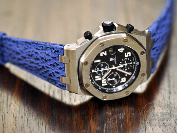 Lungomare Light Blue Shark Strap For Audemars Piguet Royal Oak Offshore