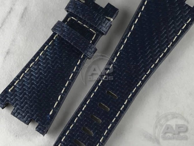 AP Bands 100% Genuine Blue Carbon Fiber Strap For Audemars Piguet Royal Oak Offshore 42mm 26470