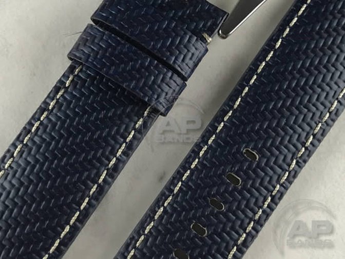 AP Bands 100% Genuine Blue Carbon Fiber Strap For Panerai Watches 44mm