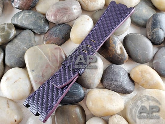 AP Bands 100% Genuine Purple Carbon Fiber Strap For Audemars Piguet Royal Oak Offshore 42mm 26470