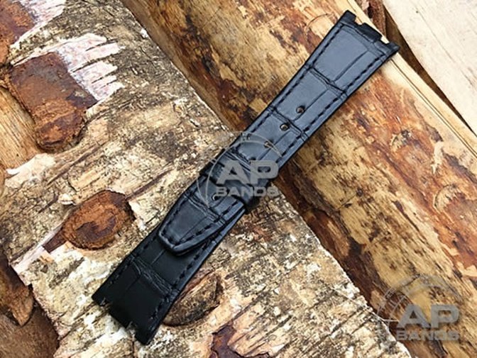 AP Bands Black Alligator Strap For Audemars Piguet Royal Oak 36mm 14790 25730 25594