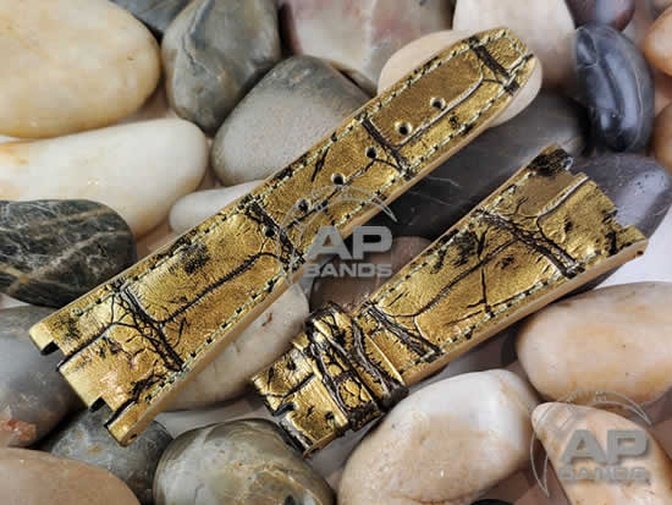 Capolavoro Gold Patina Alligator Strap For Audemars Piguet Royal Oak 39mm and 41mm