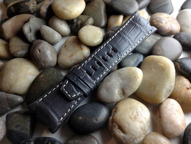 Capolavoro Charcoal Grey Alligator Strap For Audemars Piguet Royal Oak Offshore 44mm Chronograph