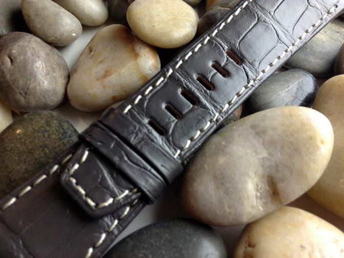 Capolavoro Charcoal Grey Alligator Strap For Audemars Piguet Royal Oak Offshore 44mm Chronograph