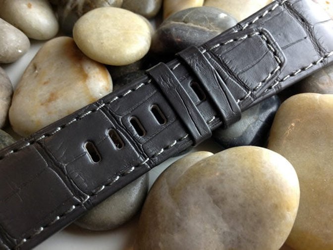 Capolavoro Charcoal Grey Alligator Strap For Audemars Piguet Royal Oak Offshore 44mm Chronograph