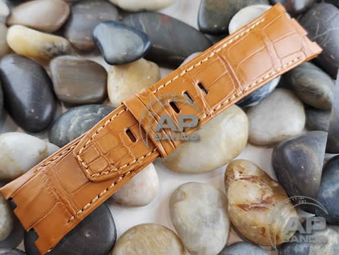 Capolavoro Light Brown Alligator Strap For Audemars Piguet Royal Oak Offshore 44mm 26400