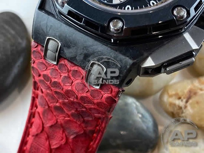 Pitone Red Python Strap For Audemars Piguet Royal Oak Offshore 44mm Chronograph 26400