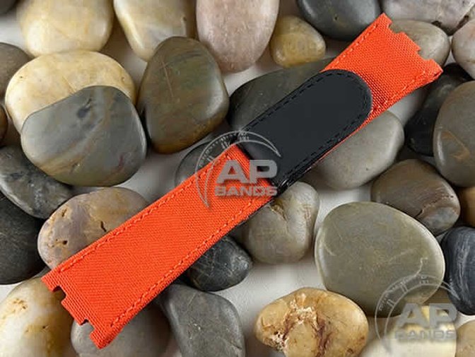 AP Bands Coral Orange Velcro Style Nylon Strap For Audemars Piguet Royal Oak Offshore 44mm