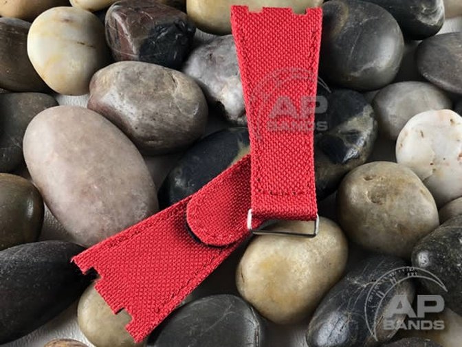 AP Bands Red Velcro Style Nylon Strap For Audemars Piguet Royal Oak Offshore 44mm