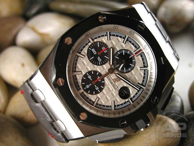 Capolavoro Charcoal Grey Alligator Strap For Audemars Piguet Royal Oak Offshore 44mm Chronograph