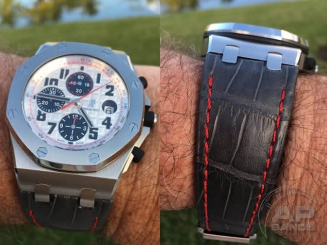 Capolavoro Smoke Grey Alligator Strap For Audemars Piguet Royal Oak Offshore