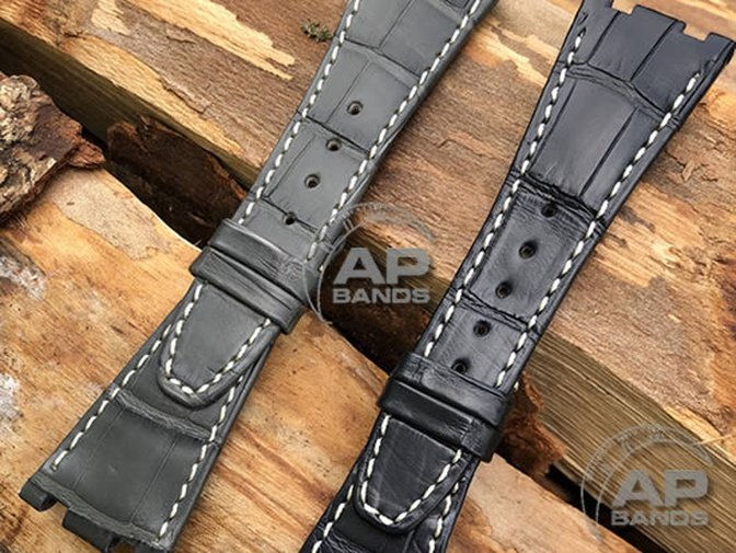 Capolavoro Smoke Grey Alligator Strap For Audemars Piguet Royal Oak Offshore