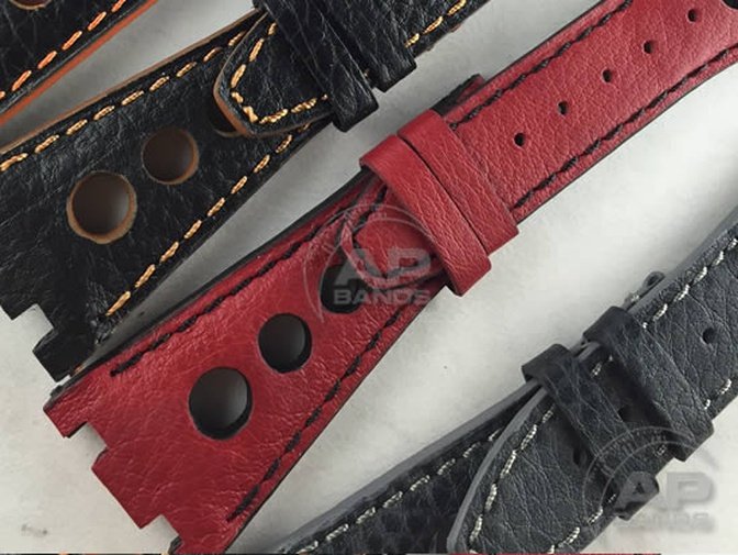 Prototipo Monaco Black Red Racing Strap For Audemars Piguet Royal Oak Offshore