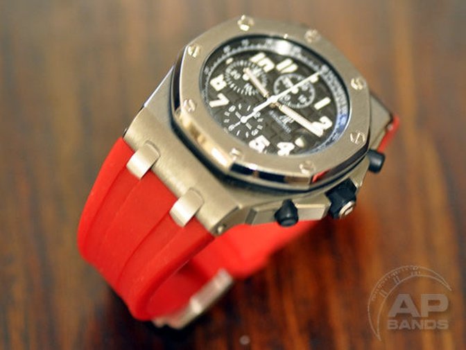 Scuta 100% Rubber Strap Red For Audemars Piguet Royal Oak Offshore