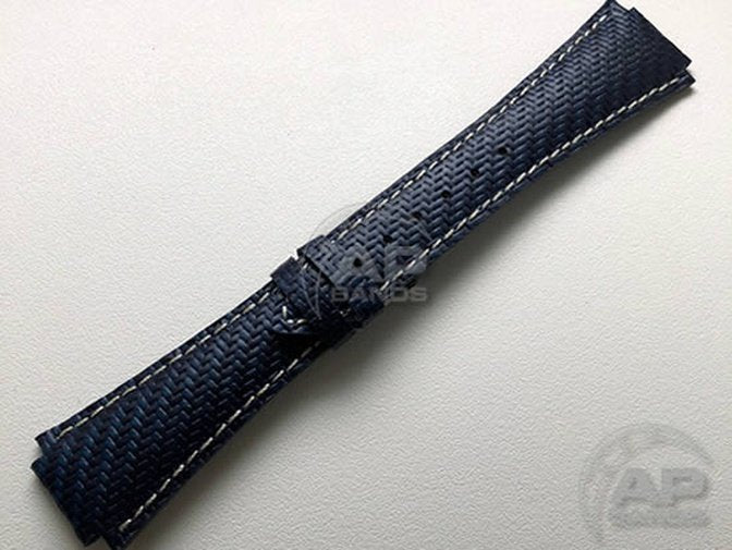 AP Bands 100% Genuine Blue Carbon Fiber Strap For Audemars Piguet Royal Oak Offshore 42mm End Of Day