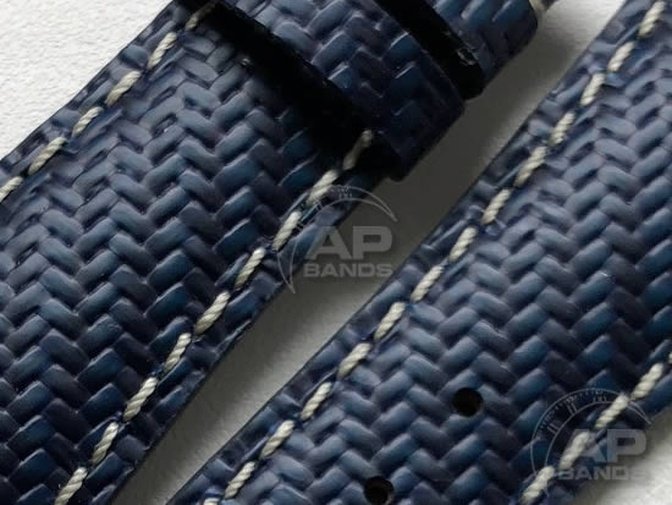 AP Bands 100% Genuine Blue Carbon Fiber Strap For Audemars Piguet Royal Oak Offshore 42mm End Of Day