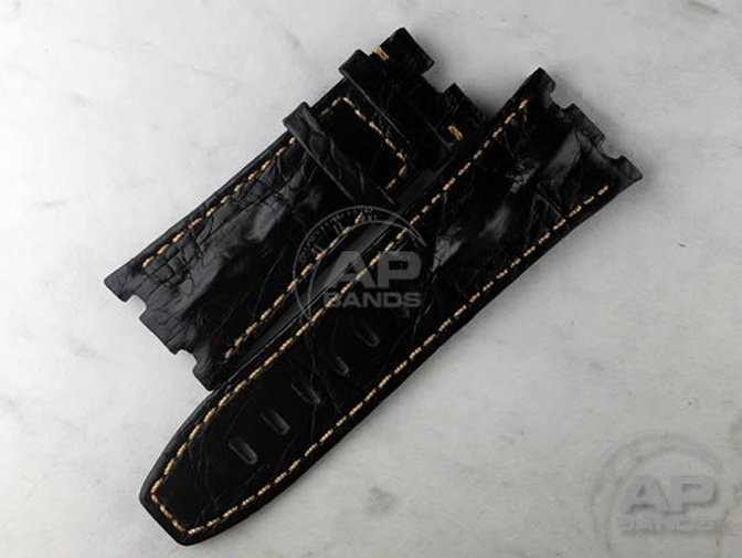 Particolare Capolavoro Black Hornback Crocodile For Audemars Piguet Royal Oak Offshore 44mm 26400