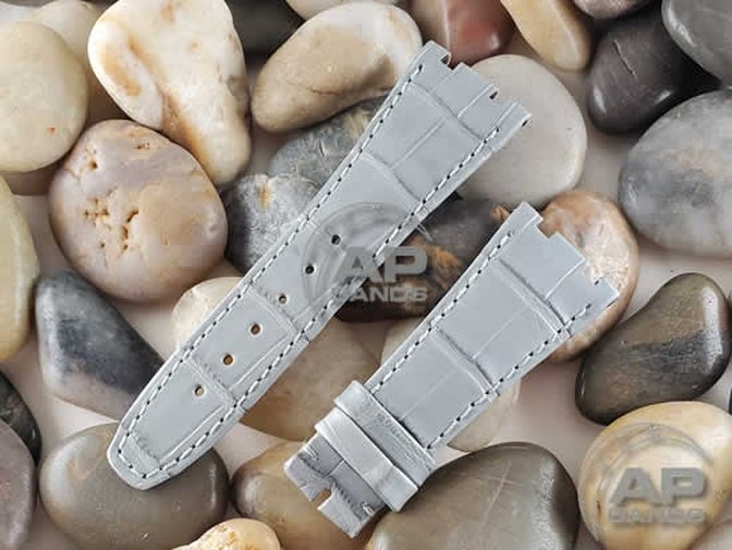 Capolavoro Light Grey Alligator Strap For Audemars Piguet Royal Oak