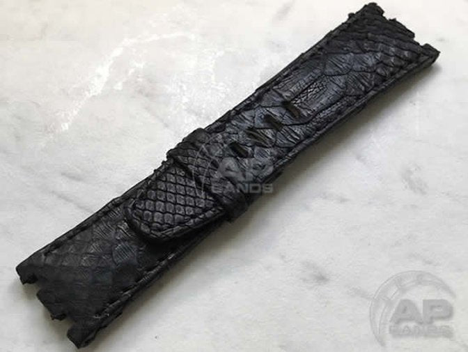 Pitone Black Python Strap For Audemars Piguet Royal Oak Offshore 44mm Chronograph 26400